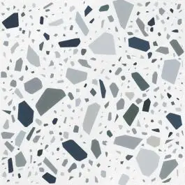 Quintessenza Confetti Bianco Petrolio 18,6x18,6 cm Tijdelijk Beschikbaar