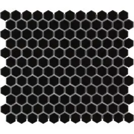 Exclusieve Aanbieding The Mosaic Factory Barcelona Black Glossy Hexagon 2,3x2,6 cm