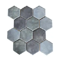 Express Levering Terre d'Azur Hexagonale Mosaic Ocean Blue 28x30 cm