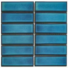 The Mosaic Factory Barcelona Rechthoek Azuur Blauw Glanzend 4,5x14,5 cm Populair