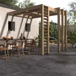 Korting Natuursteenlook Tuintegel Vulcan Zwart 100x100x2 cm