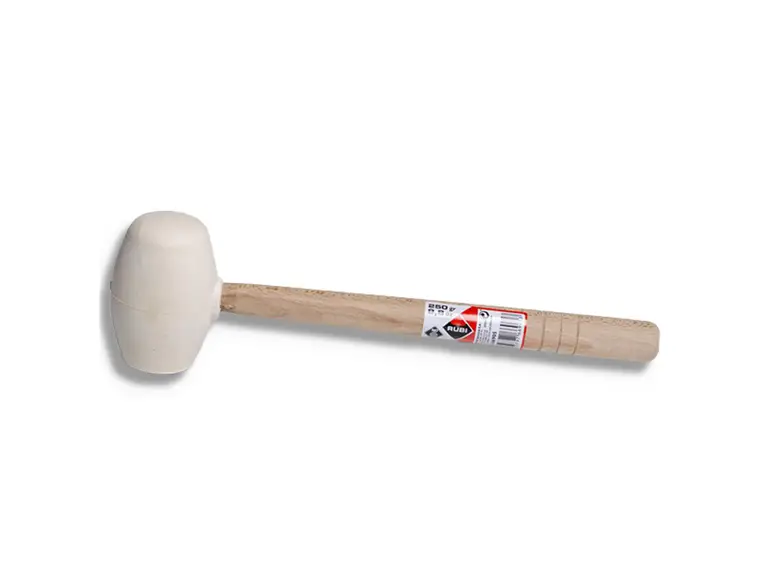 Tegelgereedschap Rubi Rubber Hamer Wit 250 Gr Rond Op = Op