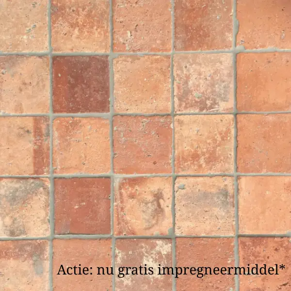 Betrouwbaar Antieke estrikken rood bruin genuanceerd 16x16 / 20x20 cm per m2