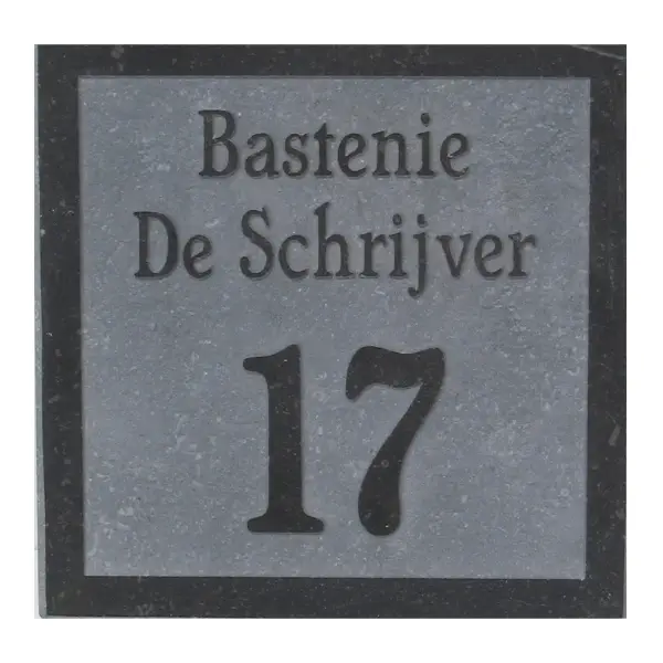 Belgische Arduin hardsteen naamplaat met gravure type 5 Finale Uitverkoop