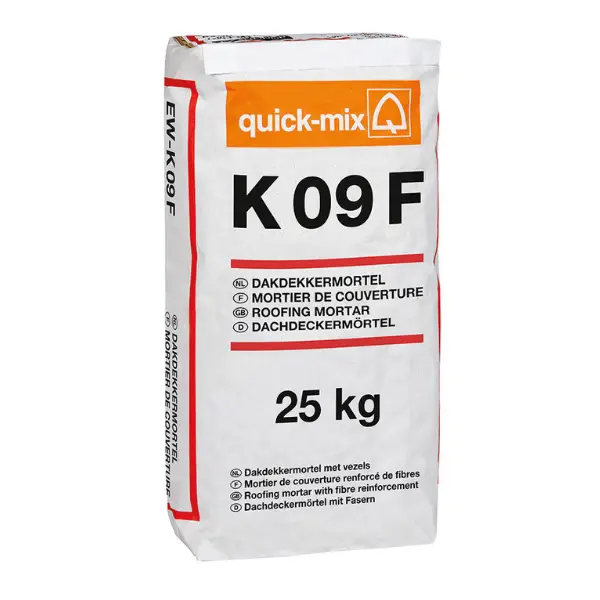 Elastische dakdekkersmortel grijs per zak á 25kg met extra versterkende vezels Gecertificeerd