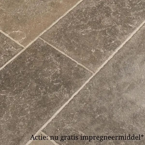 Dallenvloer "Calcaire Gris" geborsteld 40/50 cm breed per m2 Actieprijs