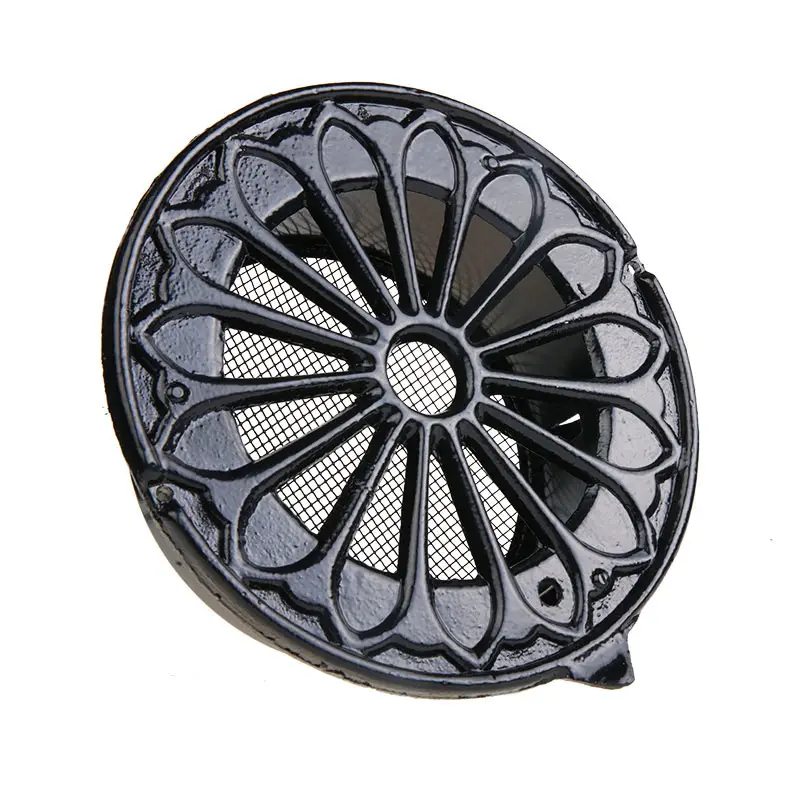 Superprijs Gegoten aluminium verluchtingsrooster Rond zwart gecoat 150mm