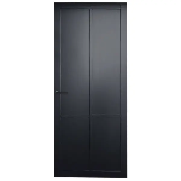Speciale Aanbieding Industriële moderne stompe deur Elba zwart staallook