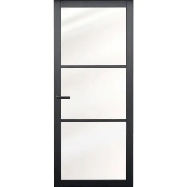 Industriële staallook opdekdeur rechts zwart incl. glas Must-Have