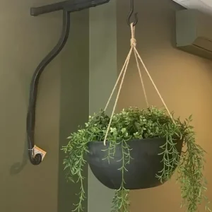 Decoratieve lantaarn/plantendrager zwart metaal 77cm gesmeed Finale Uitverkoop