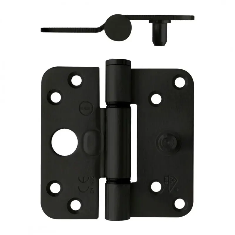 Merkproduct SKG3 intersteel Glijlagerscharnier 89x89x3 afgerond Rechts zwart