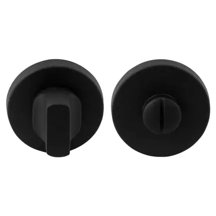Toiletbeslag rond zwart 50x8mm stift 8mm Betrouwbaar