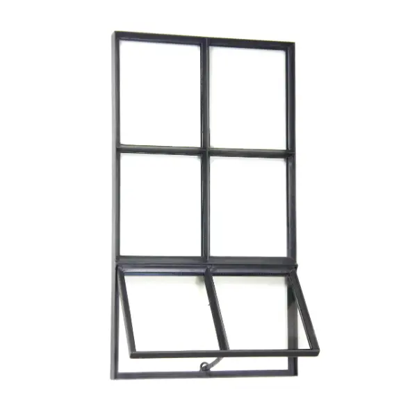 Zwart stalen raam openslaand dubbel glas B55 x H100 cm Seizoensaanbieding