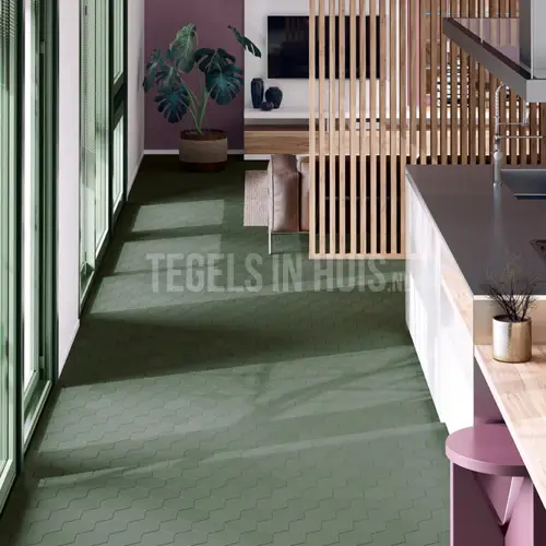 Vloertegel – Wandtegel Hexagon 11,6×10,1 mat donker groen R9 Bestseller