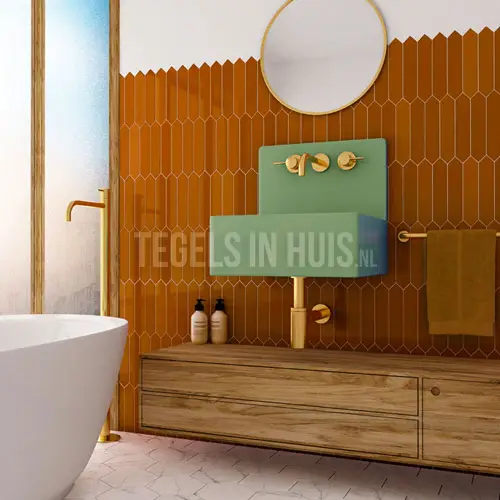 Meest Verkocht Wandtegel Arrow Russet Oranje 5×25