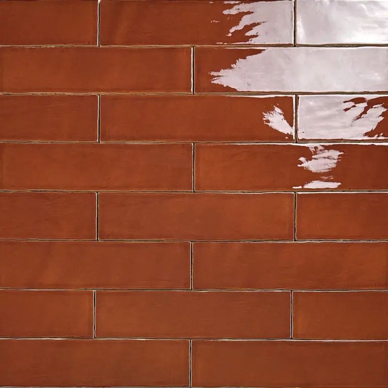 Flitsaanbieding EQ Langwerpige witjes 7,5×30 handvorm wandtegel Cognac bruin glans craquelé