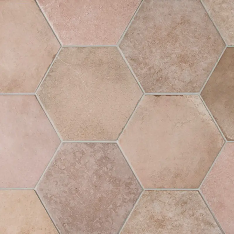 Vloertegel – Wandtegel Hexagon Random Roze 17,5x20cm R9 Dagaanbieding