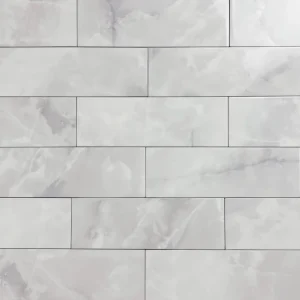 Favoriet Wandtegel Onix marmer smoke licht grijs glans 10×30