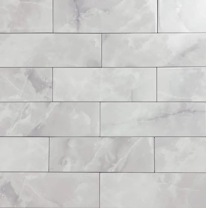 Favoriet Wandtegel Onix marmer smoke licht grijs glans 10×30