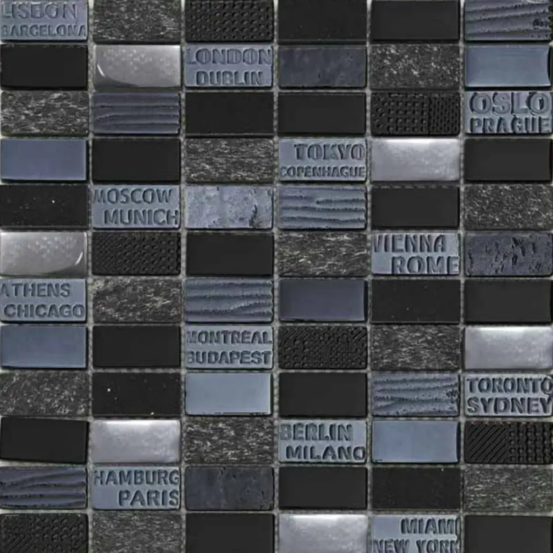 Bestel Nu Mozaiek City zwart 30×30 (minimale afname 11 stuks)