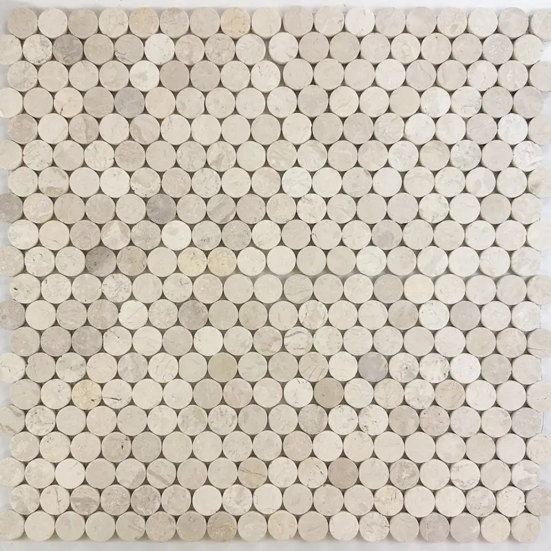 Mozaiek circular kiezel rond wit 30×30 Actieprijs