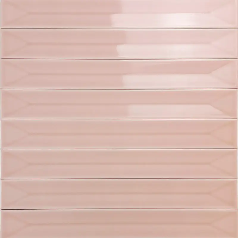 Wandtegel langwerpig Vitral roze decor axis 5×40 Finale Uitverkoop