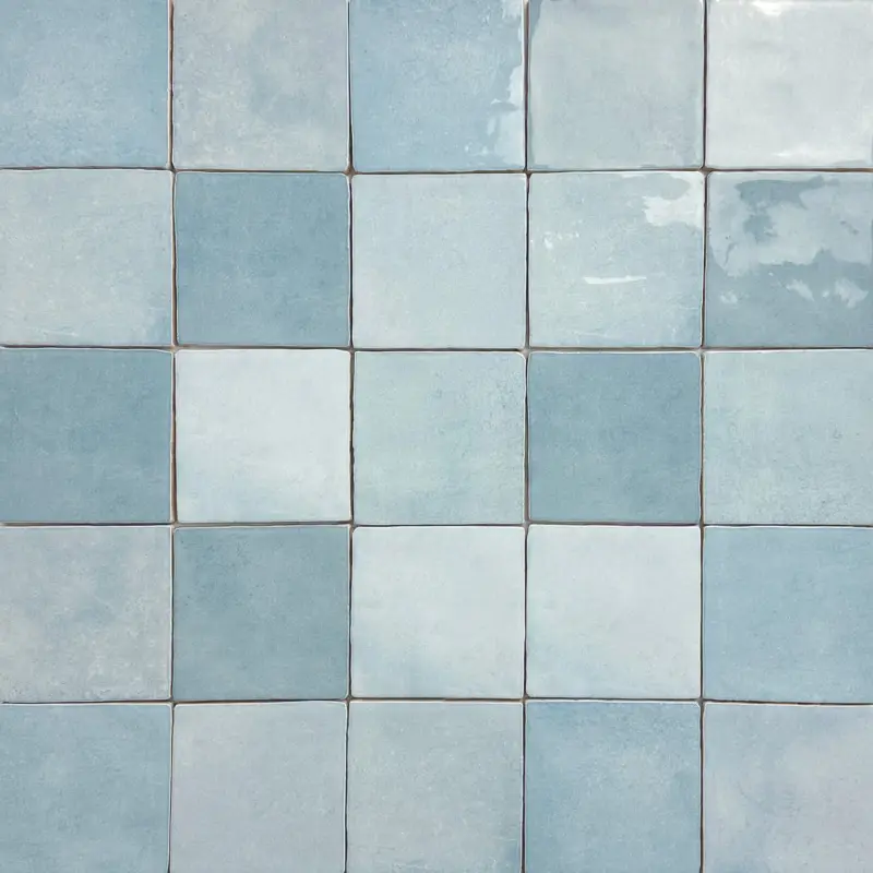 Porcelacasa wandtegel random 10×10 handvorm mix blauw glans (0,62 m2) Alleen Vandaag