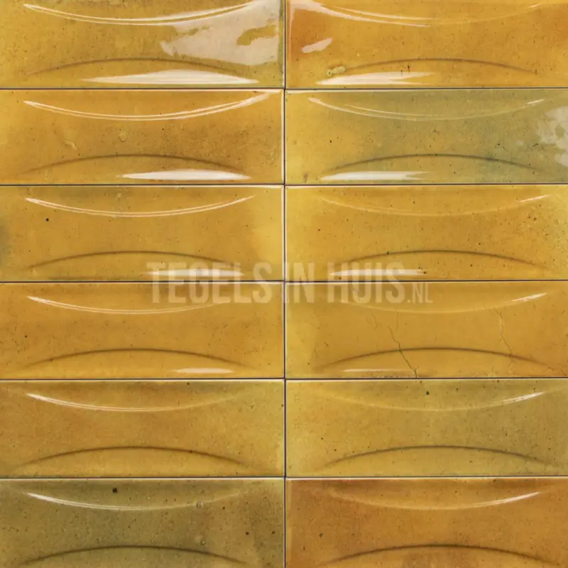 Wandtegel Hanoi caramel geel decor 6,5×20 Meest Verkocht