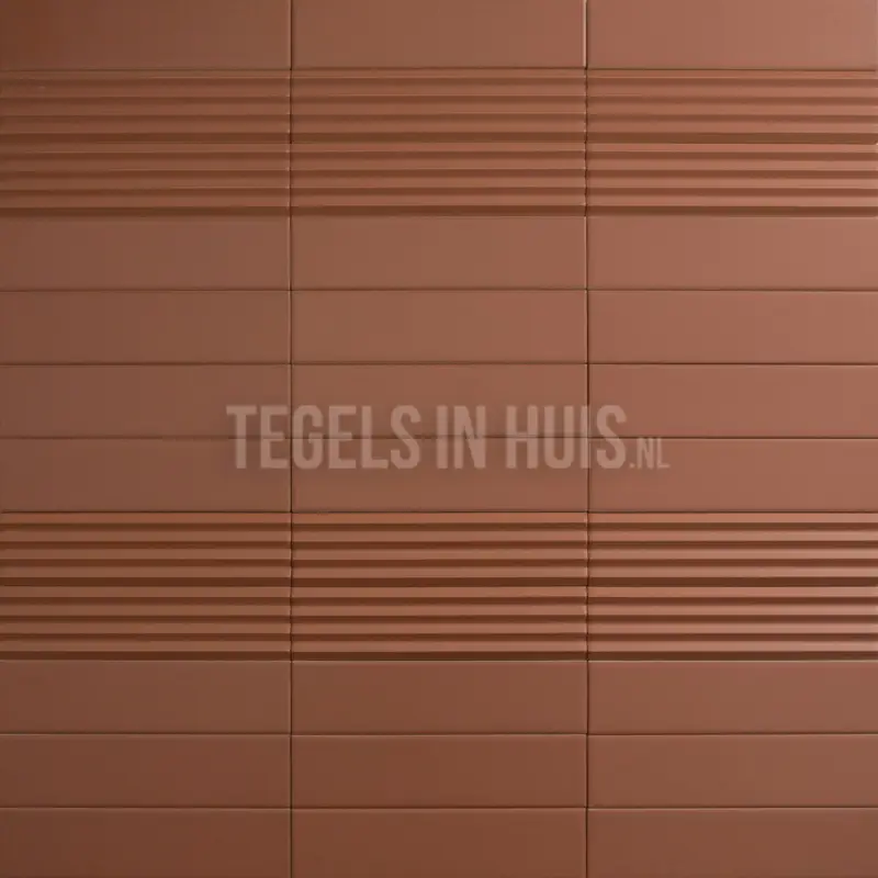 Superprijs Wandtegel Costa Nova decor ribbel Praia terracotta mat 5×20