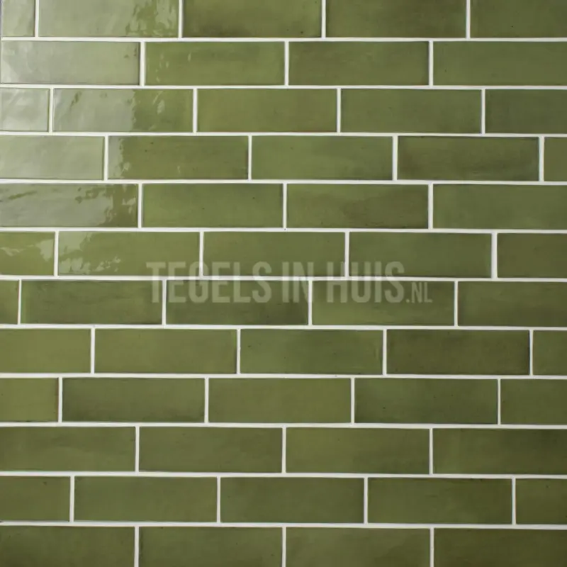 Wandtegel Coco groen verd glans 5×15 Uitverkoop