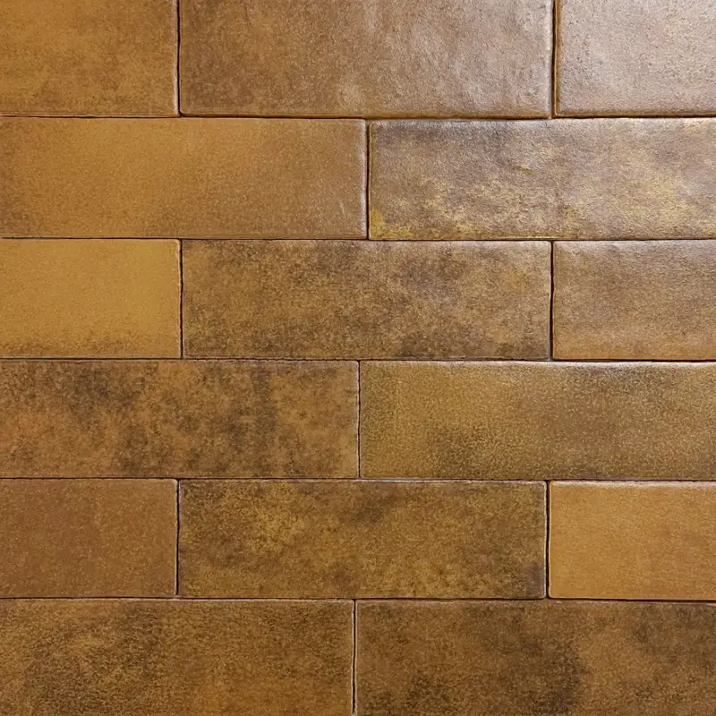 Handvorm wandtegel 6,5×20 goud random glans Lage Kosten
