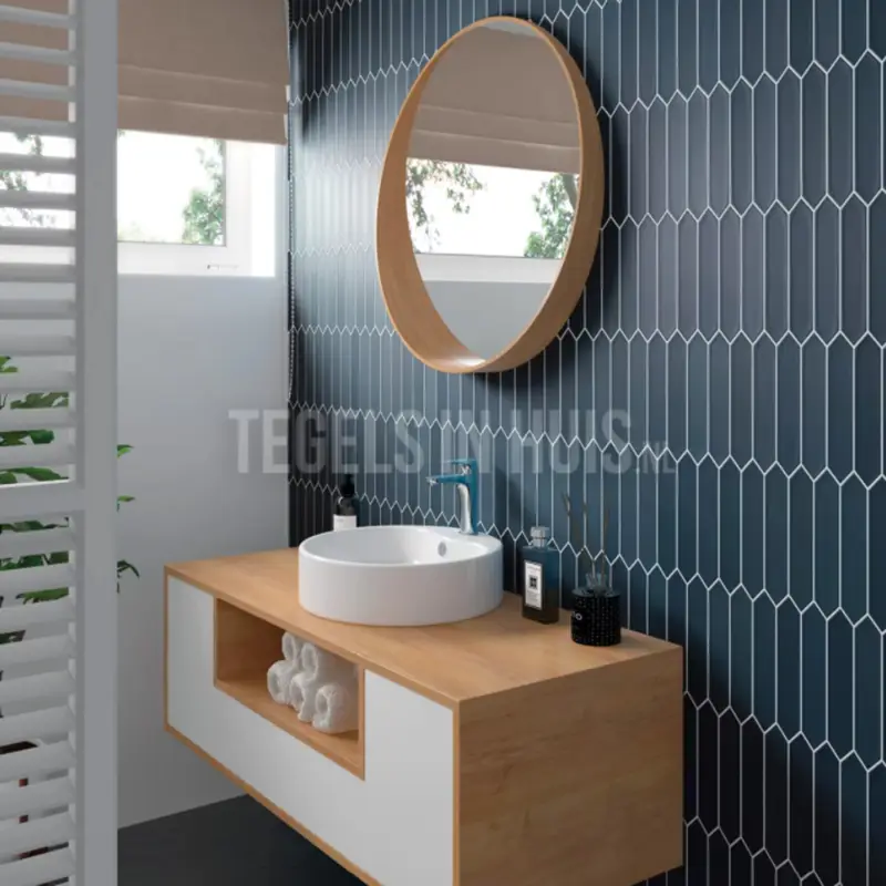Direct Verzonden Wandtegel Hexagon Lanse marine blauw 5×25