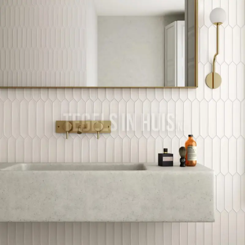 Wandtegel Hexagon Lanse wit 5×25 Must-Have