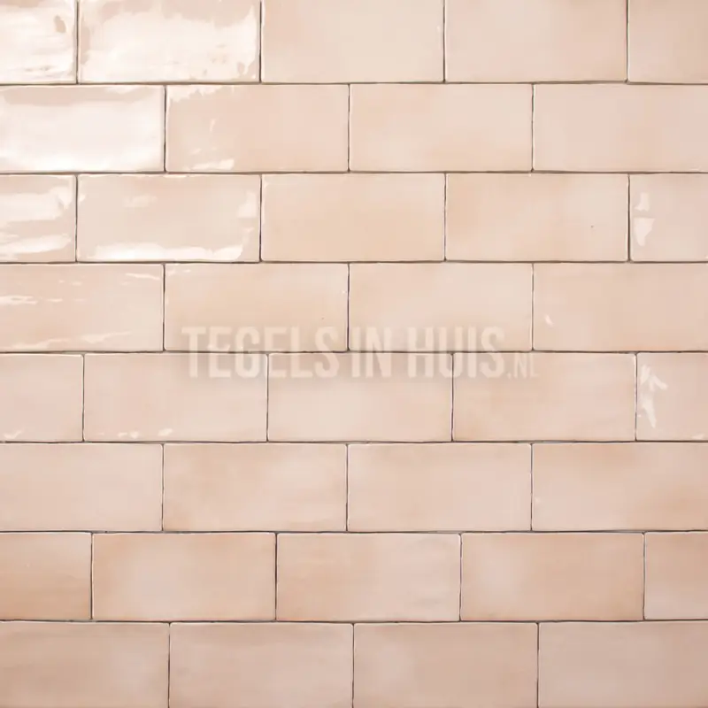 Equipe wandtegel Manacor 7,5×15 blush roze glans – handvorm – zellige look – 26904 Hoge Kwaliteit