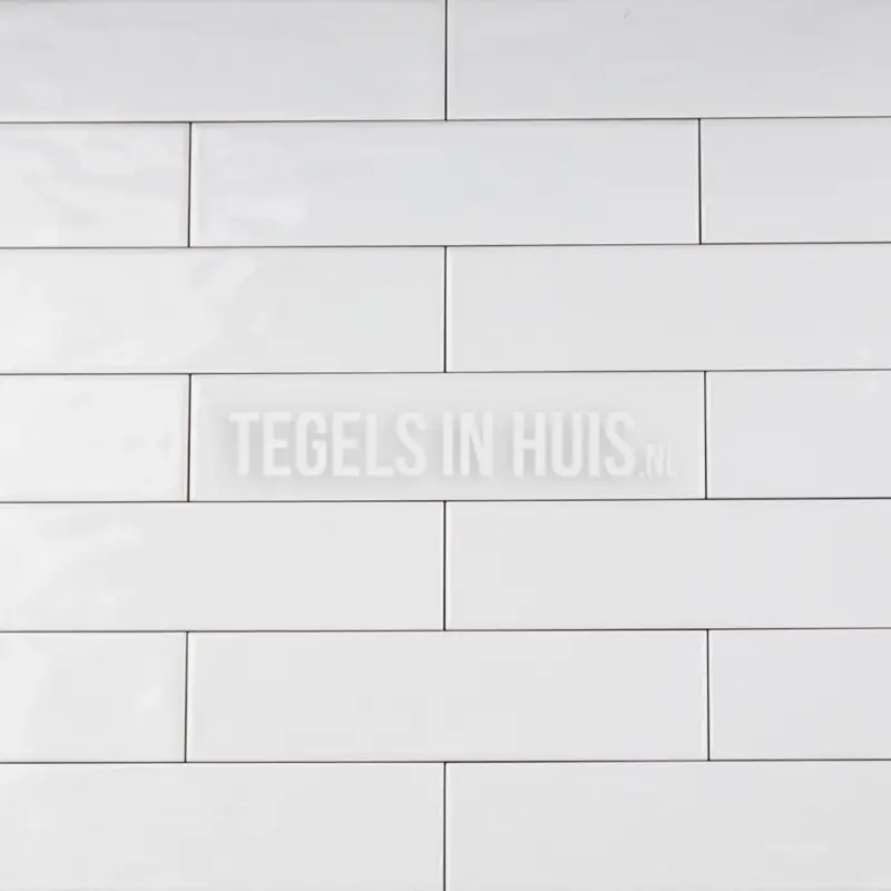 Lage Kosten Wandtegel cottage 7,5×30 glans wit handvormlook met rechte kanten