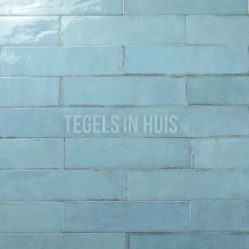 Wandtegel Tribe 6×24,6 cm handvorm glans licht blauw verouderd Hete Deal