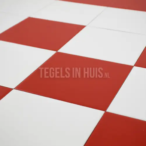 Populair Wandtegel Rojo rood mat 15×15