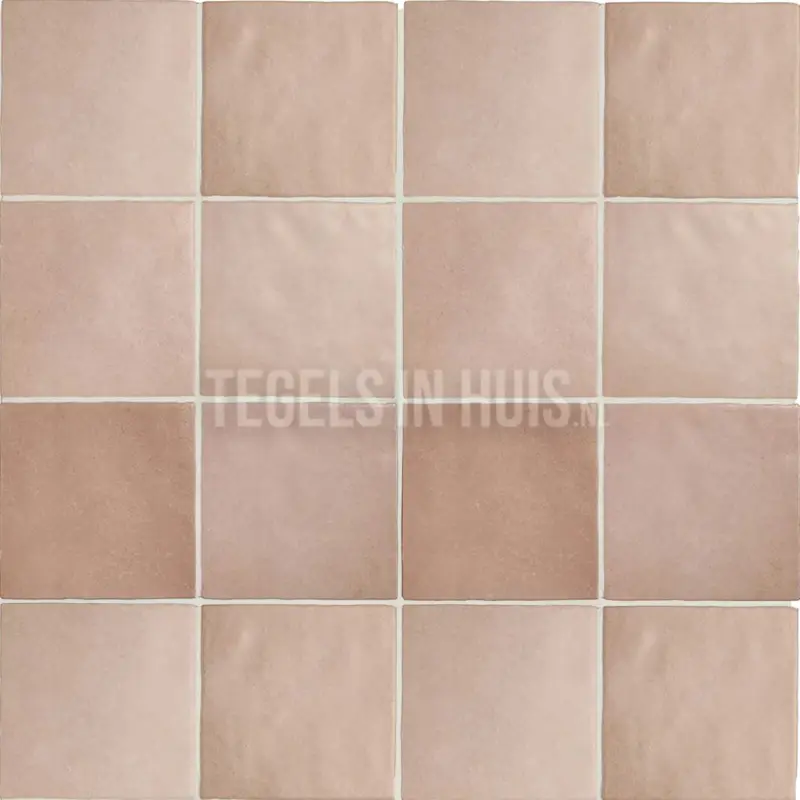 Direct Beschikbaar Handvorm wandtegel 13×13 roze random mat