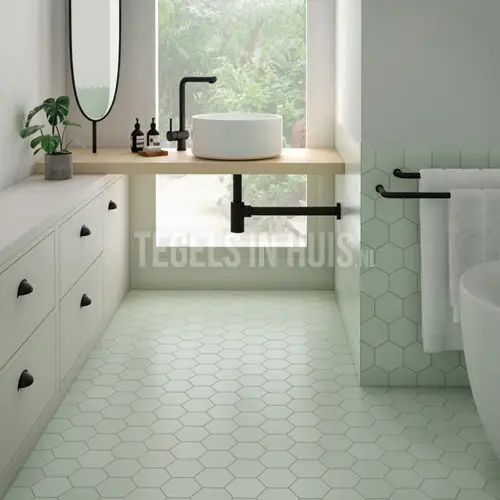 Hete Deal Vloertegel – Wandtegel Hexagon 11,6×10,1 mat Mint licht groen R9