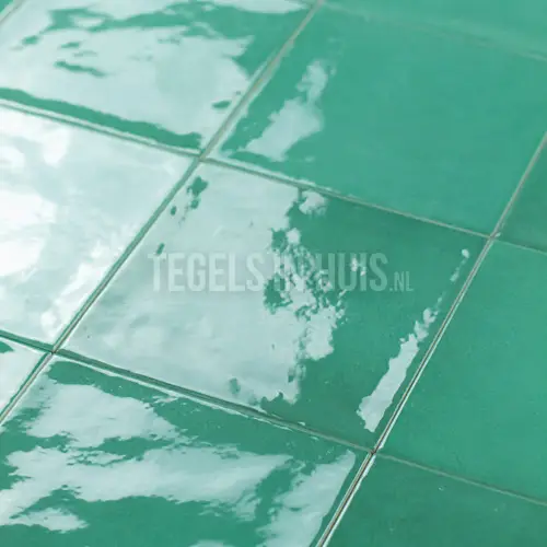 Bestel Nu Handvorm wandtegel 13×13 groen soft glans