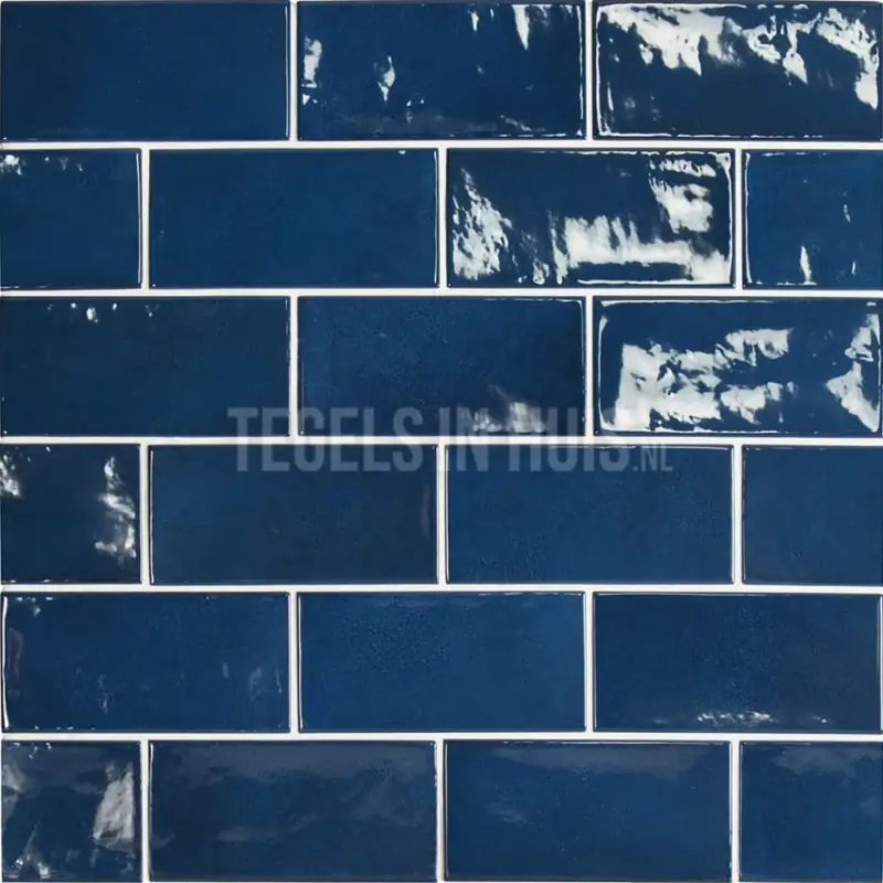 Voordeelprijs Handvorm wandtegel 6,5×13 donker blauw soft glans
