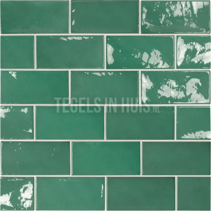 Gratis Retour Handvorm wandtegel 6,5×13 groen soft glans