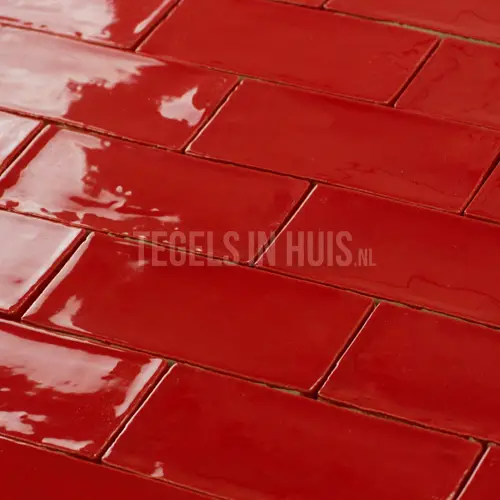 Direct Verzonden Equipe wandtegel Masia rood glans 7,5x15cm – Langwerpige witjes – 21330