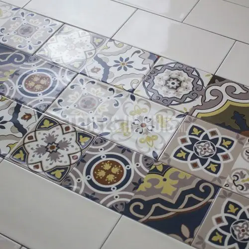 Wandtegel Artic handvormlook 10x20cm Olite decor mix glans creme Favoriet