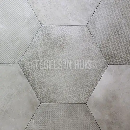 Korting Hexagon Decor – Zeshoek tegels Zilver 25x30cm