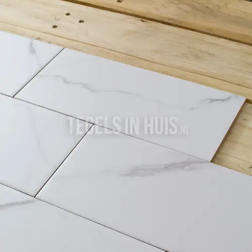 Express Levering Wandtegel 10x20cm vlak marmer carrara bianco mat