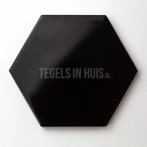 Bestel Nu Wandtegel Scale Hexagon – honingraad – 6-hoekig zwart 12,4×10,7