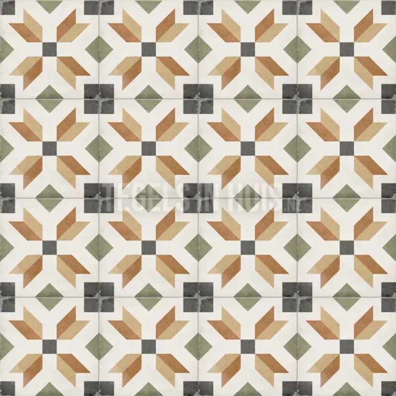 Vloertegel – Wandtegel vintage Empire 20x20cm R9 Uitverkoop