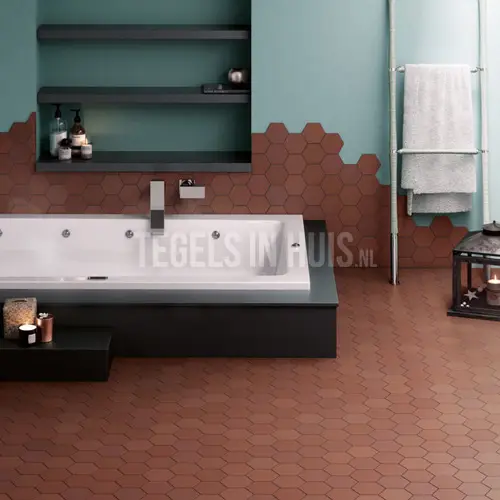 Betrouwbaar Vloertegel – Wandtegel Hexagon 11,6×10,1 mat clay licht bruin R9