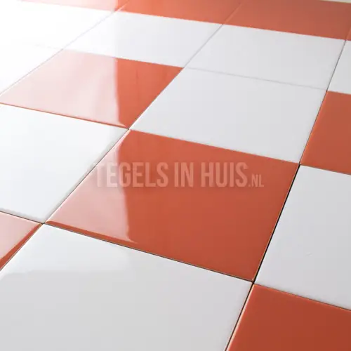 Nieuw Wandtegel Coral oranje – rood glans 15×15